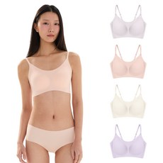 24hrs. 經典款 無感失憶內衣 細肩 4件組