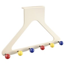 Ttabongoppa 繽紛圓球掛鉤 免鑽孔門後多用途掛架 41.7 x 26.7 x 3.5 cm JNHA2273, 奶油色, 1個