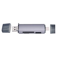 Songwin 尚之宇 USB3.0六合一OTG讀卡機, 銀灰色, 1個, UTO-220