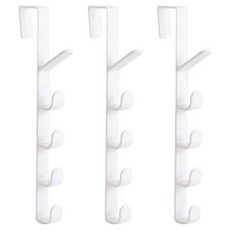 따봉오빠 슬림 세로형 도어 모자 가방 걸이 28 x 4.5 cm JNHA2270, 화이트, 3개