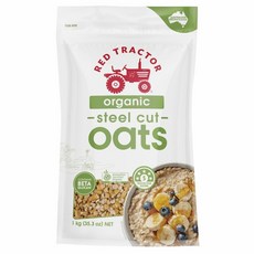 RED TRACTOR 紅色拖拉機 有機鋼切全穀燕麥粒, 1kg, 1個
