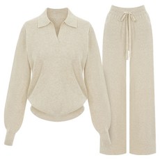 t.view Essential 翻領針織衫 長褲 V6A-CSE005