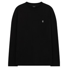 커버낫 남성용 스몰 C 로고 오버핏 면 롱 슬리브 티셔츠