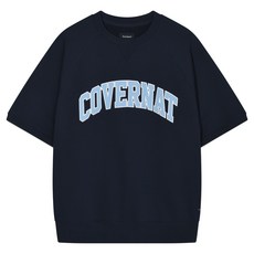 커버낫 남성용 아치 로고 스웻 오버핏 하프 티셔츠