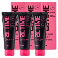 크리오 덴티메이트 리타임 1450 고불소 바이옴솔루션 치약 피치민트향, 120g, 3개