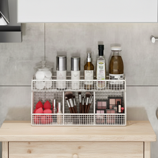 ROI life 多用途收納掛籃 3格 + 支架組, 白色, 1套