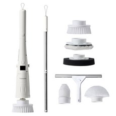 홈리아 무선 욕실청소기 + 아쿠아스핀 브러시 6종 세트, 화이트, HA-SP90