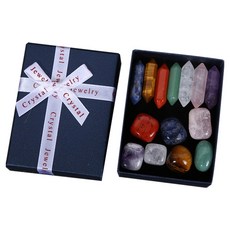 Mungudam 療癒水晶擺件 能量能量石 14件組 淨化, 混合色