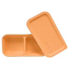 nestique 配料副食品分裝盒 模組託盤 2格, 柔和桃, 1個, 260ml