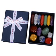Mungudam 療癒水晶擺飾 能量石 14件組 鎮靜, 混合色