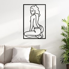 EVE SELLER 家居裝飾 抽象人物畫 線條藝術 壁紙 17, 黑色