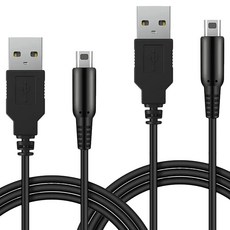 SPACE SHIELD 任天堂 DS 系列 USB A型 充電線 2入組 1m, 黑色, 1套, 單一商品