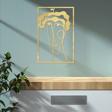 EVE SELLER 홈인테리어 추상 인물화 라인아트 벽지 1, 골드