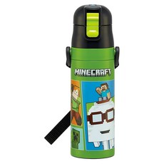 Skater 超輕量彈蓋直飲式保冷不鏽鋼水壺, Minecraft, 1個, 470ml