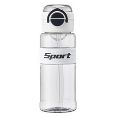 Sport 運動防摔耐熱彈蓋直飲/吸管兩用水壺, 淡雅灰, 1個, 870ml