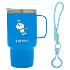 주니 도라에몽 미니 스테인리스 텀블러 120ml + 스트랩 세트, 블루, 1세트