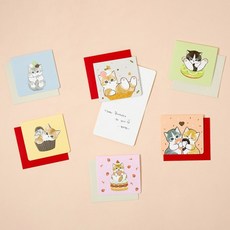 스튜디오에잇 스위트 축하카드 6종 x 4p + 봉투 2종 x 12p 세트, 혼합색상, 1세트