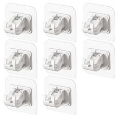 PICKYPICKS 牆面黏貼式免打孔彈簧窗簾桿支架, 白色, 8個