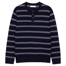 MIND BRIDGE 男士蜂巢織亨利領半寬鬆版型針織衫 M1KT21A1