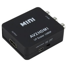YTEK AV to HDMI 변환기 컨버터 블랙, 1개, YT-HA1P