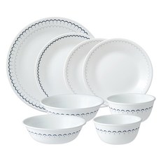 Corelle Brands 康寧餐具 餐具組 8p, 典雅蕾絲, 1組, 平盤 10吋 + 8吋 + 6吋 2個 + 湯碗 500ml 2個 + 中碗 450ml 2個