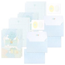 대시앤도트 포그니 레터 편지지 8p + 봉투 4p 세트, 러브 드롭, 2세트