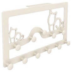 Ttabongoppa 貓咪系列 感性免鑽孔門後多用途掛勾 2層 JNHA2293, 象牙白, 1個