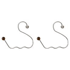 Ttabongoppa 天鵝曲線帽子雜貨多用途掛架 17 x 14.6 cm JNHA2281, 銀色, 2個