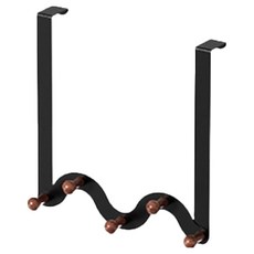 Ttabongoppa 波浪木球免鑽孔門用多用途掛架 5鉤 JNHA2294, 黑色, 1個