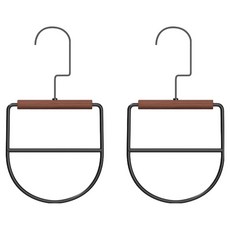 Ttabongoppa 可折疊U型旋轉領帶圍巾掛架 14 x 22.5 cm JNHA2283, 黑色, 2個