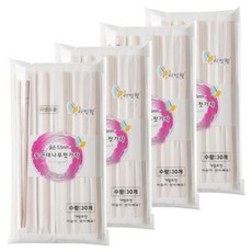 리빙웰 굵은 둥근 대나무 젓가락, 30개입, 4개