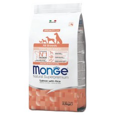 몬지 퍼피 주니어 모노프로틴 LID 건식사료, 연어+쌀, 2.5kg, 1개