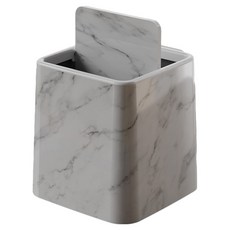 썬앤드림 뉴 우드 대리석 패턴 미니 휴지통 스윙커버, 대리석 화이트