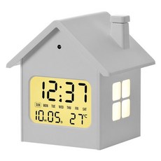 Couselect 創意家飾屋型鬧鐘/多功能兒童時鐘/帶夜燈床頭鐘, 白色屋頂