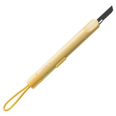 누사인 스트랩 자동잠금 안전 슬라이딩 커터칼, Yellow, 1개