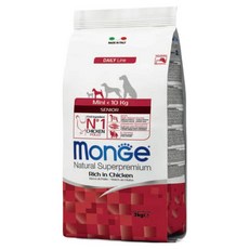 몬지 시니어 강아지 내추럴 슈퍼프리미엄 미니 건식사료, 닭, 3kg, 1개 닭, 3kg, 1개