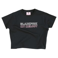 블랙핑크 x 마이멜로디 콜라보레이션 MD 크롭 티셔츠, 단품 단품