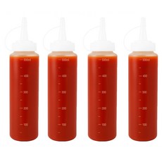 리빙메이커 BPA FREE 잘라쓰는 입구 넓은 말랑타입 소스통, 500ml, 4개