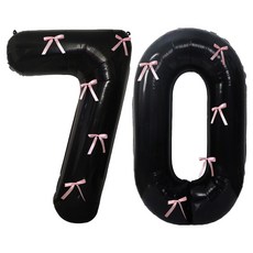 문구담 생일 기념일 이벤트 장식 대형 숫자풍선 70, 블랙, 1개