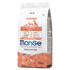몬지 어덜트 도그 모노프로틴 LID 올브리드 건식사료, 연어+쌀, 2.5kg, 1개