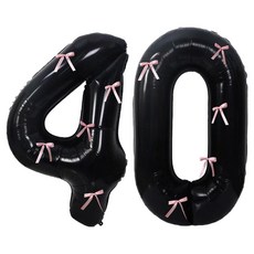 문구담 생일 기념일 이벤트 장식 대형 숫자풍선 40, 블랙, 1개