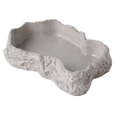 Kodachief 爬蟲類沐浴盆 飲水碗 餵食碗 大號 16.5 x 22.5 x 4.5 cm, 原色, 1個