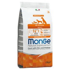 몬지 어덜트 강아지 모노프로틴 LID 올브리드 건식사료, 오리, 2.5kg, 1개