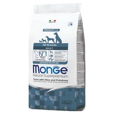 몬지 어덜트 강아지 모노프로틴 LID 올브리드 건식사료, 송어+고구마, 2.5kg, 1개