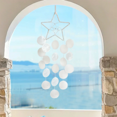 보리보뜰 DIY 깃털 드림캐쳐 자개 별, 화이트