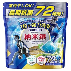 awawa 泡泡三合一香氛洗衣珠 白茶, 72個裝, 1組