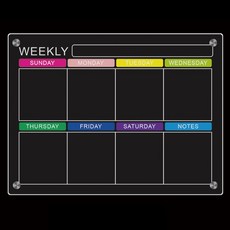 Happy Goods 簡潔強力磁吸備忘板 彩色週計畫 透明, 壓克力