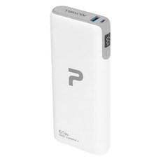 POLYWELL 寶利威爾 65W大功率行動電源 USB + Type-C, 白色, PW15-T16-A023