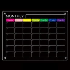 Happy Goods 簡潔強力磁吸備忘板 彩色月曆 透明, 壓克力