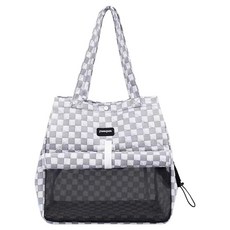 모어펫 반려동물 체크무늬 수납용 이동가방, 04 그레이, 1개